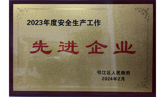 公司荣获“2023年度安全生产工作先进企业”
